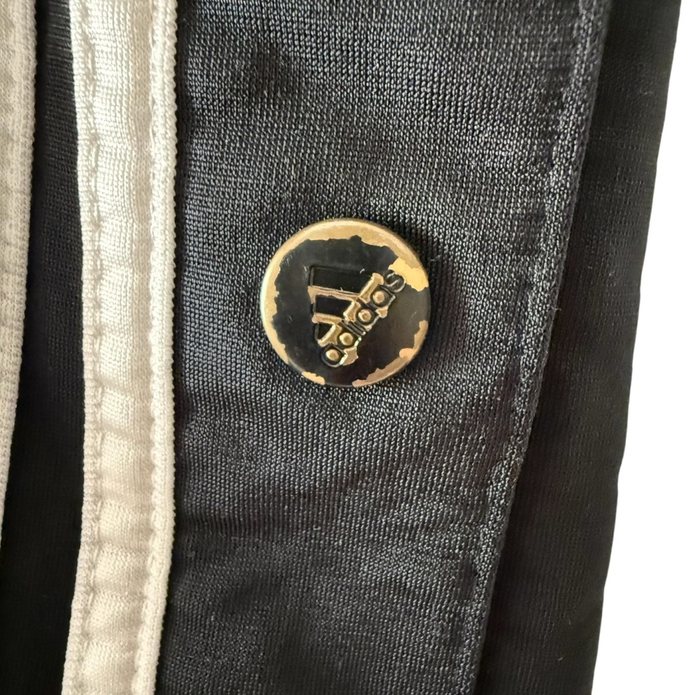 Vintage Adidas Track Pants Tear Away Men Small Black 3 Stripes Snaps Baggy Y2K - Picture 7 of 17
